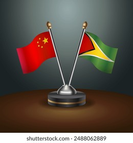 China and Gunaya table flags relation with gradient backgrund