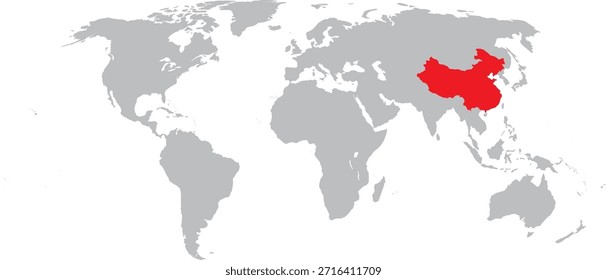 China destacada en el diseño del Vector del mapa mundial
