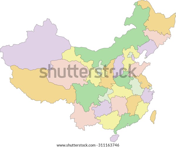 China Highly Detailed Editable Political Map Stock Vector (Royalty Free ...