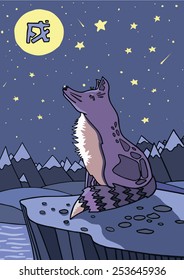 the china horoscope dog in the moon night