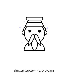 China human, China old man, China culture icon. Element of China culture icon. Thin line icon for website design and development, app development. 