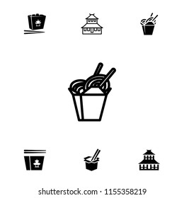 China icon. collection of 7 china filled and outline icons such as temple, chinese fast food. editable china icons for web and mobile.