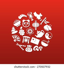 china icons in circle