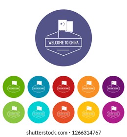 China icons color set vector for any web design on white background