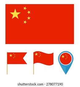 China, icons for design with reference to a particular country. flag from the same series