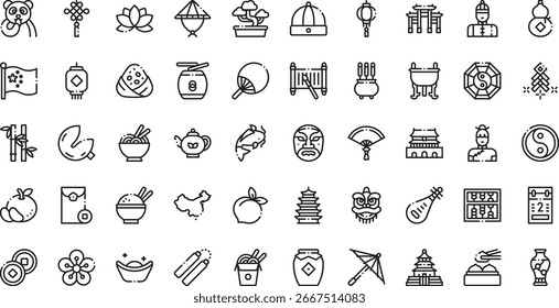China ícones de alta qualidade vetor ícones coleção com traço editável. Ideal para projetos profissionais e criativos
