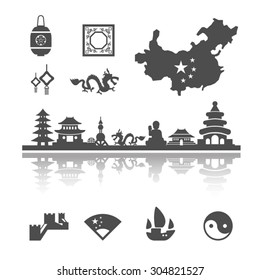 China icons set,Vector