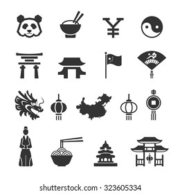 China icons set,Vector