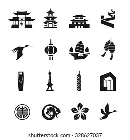 China icons set,Vector