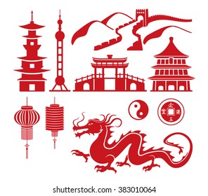 China icons set,Vector