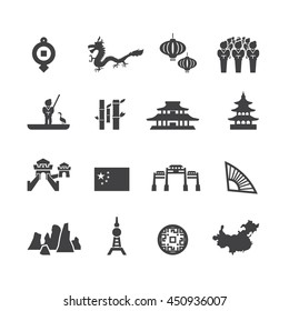 China icons set,Vector