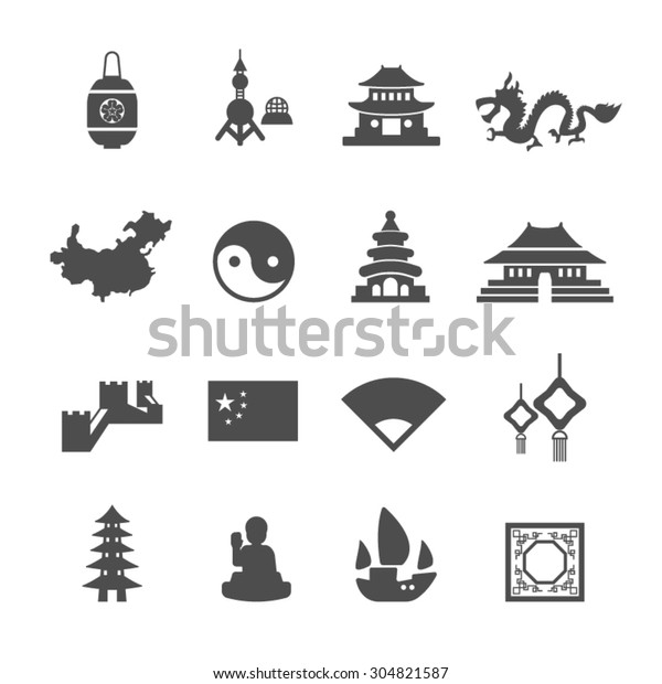 China Icons Setvector Stock Vector (Royalty Free) 304821587