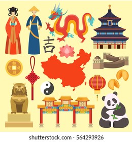 China icons vector.