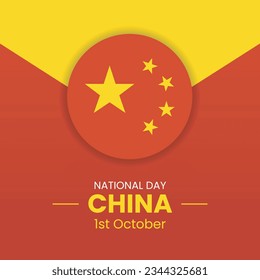 China Independence Day Banner or Post Template. Happy Independence Day China 1st October. National Day of the People of the Republic of China for 2023.