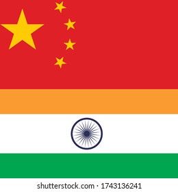 China and India flag vector graphics