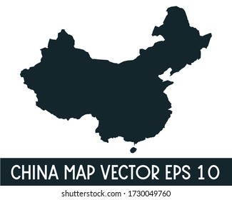China isolated vector map silhouette
