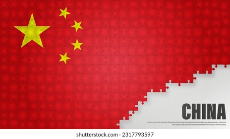 China jigsaw flag background. Element of impact for the use you want to make of it.