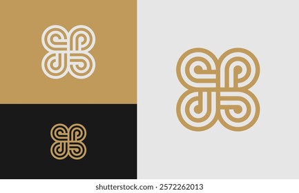 China knot icon. Set of Line Celtic Knot in different color. Vector