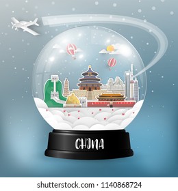china Landmark Global Travel And Journey paper background. Vector Design Template.used for your advertisement, book, banner, template, travel business or presentation
