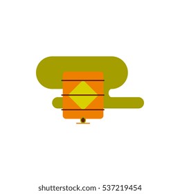 China lantern Vector illustration of Chinese new year celebration in flat style Chinese lantern in sky