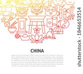 China Line Concept. Vector Illustration of Outline Design.
