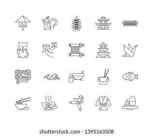 China line icons, signs, vector set, outline illustration concept 