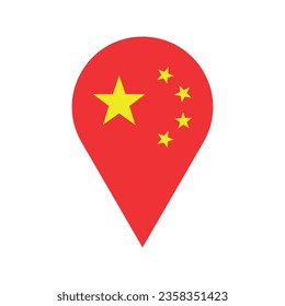 china location pin, gps marker, made in China symbol, chinese find us sign, vector design element