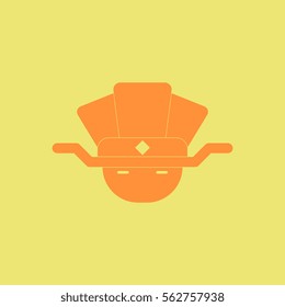 China man head Vector illustration of Chinese new year celebration in flat style Chinese man face in traditional headdress