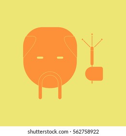 China man with mustache Vector illustration of Chinese new year celebration in flat style Chinese man with sparkler