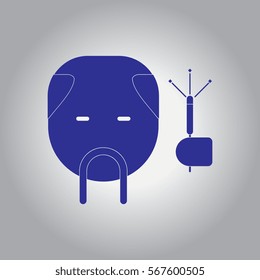 China man with mustache Vector illustration of Chinese new year celebration in flat style Chinese man with sparkler