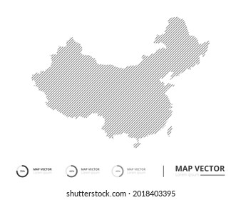 China Map Abstract Line Gray On White Background Vector For Presentation. Creative Concept For Infographic.