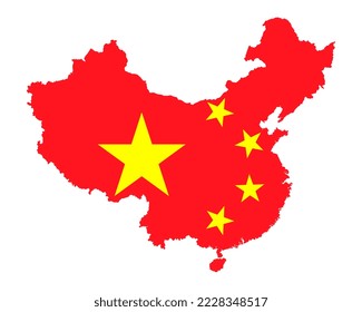 China map with administrative divisions. Vector illustration.