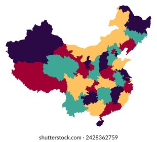In: China Map. Karte von China in Verwaltungsprovinzen in mehrfarbig