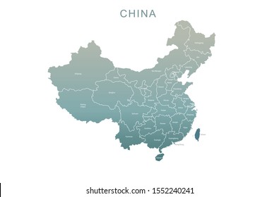 China Map. Background Vector Of Chinese Boundary