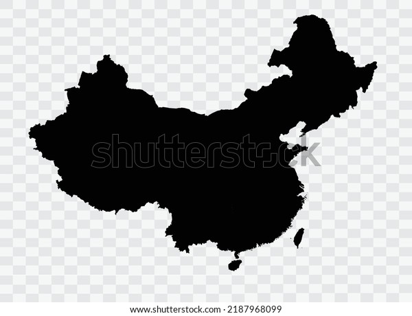 China map black Color on Backgound png  not\
divided into cities