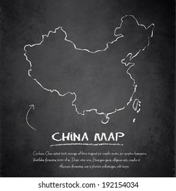 China map blackboard chalkboard vector