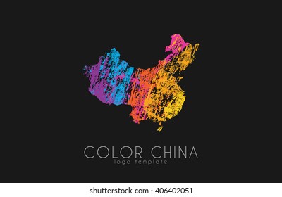China. China map. Color China. Creative China logo