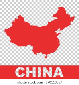 China map. Colorful red vector illustration on isolated background