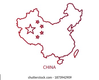 China map concept design. Map concept for advertising, posters, brochures and flyers. Vector drawing.
