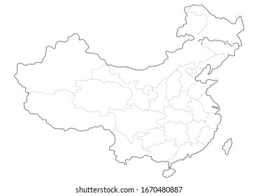 China Map Contour Vector Illustration Stock Vector (Royalty Free ...