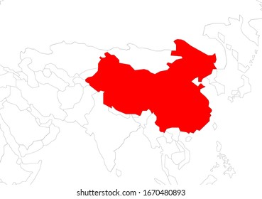 China map contour vector illustration