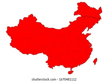 China Map Contour Vector Illustration Stock Vector (Royalty Free ...