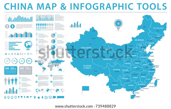 中国の地図 詳細情報グラフィックベクターイラスト のベクター画像素材 ロイヤリティフリー