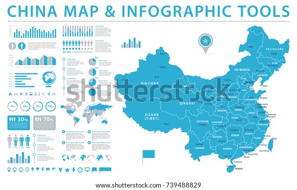 中国の地図 詳細情報グラフィックベクターイラスト のベクター画像素材 ロイヤリティフリー 739488829