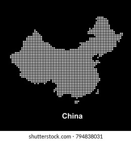 China map dots. vector illustration.