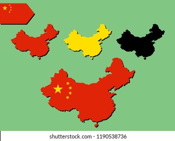 China map with flag decoration