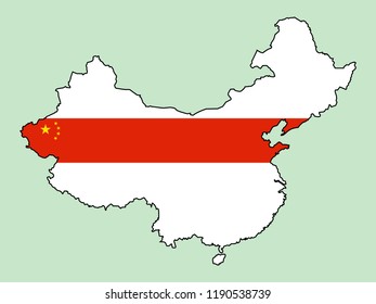 China map with flag decoration