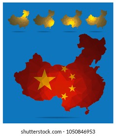 China map in geometric polygonal style, vector eps 10.