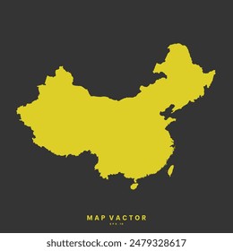 China map golden yellow color High Detailed on gray background. Abstract design vector illustration eps 10