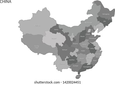 china map. graphic vector of china map